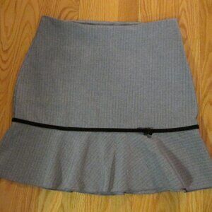 SPEECHLESS WOMEN'S JUNIOR'S SIZE 7 SKIRT GRAY & BLACK PIN STRIPE VELVET RIBBON,